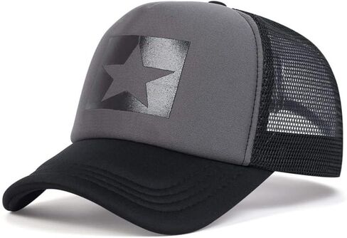 5-Point Star Letter Print Baseball Cap - Summer Mesh Trucker Hat for Men Women, Breathable Adjustable Dad Hat Sun Protection in Saudi Arabia