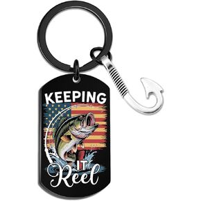Fishing Keychain Fish Keychain Father's Day Fishing Gifts for Men Funny Gifts for Fishermen Birthday Keeping It Reel in Saudi Arabia