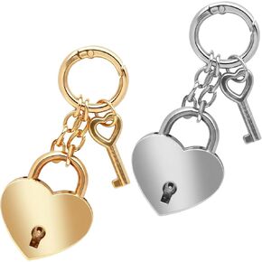 2PCS Bag Charms for Handbags, Heart Keychain, Purse Charms, Decorative Accessories for Purses, Elegant Handbag Charms, Suitable for Daily Use, Special Occasions (Silver Light Gold) in Saudi Arabia
