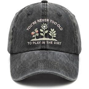 Garden Gift Hat Embroidered Washed Baseball Cap, Vintage Adjustable Cotton Dad Hat for Plant Lovers, Black in Saudi Arabia