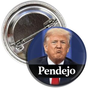 دبوس شارة مضاد لترامب، Pendejo غبي 1.50 بوصة دبوس خلفي سياسي in Kuwait