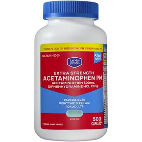 berkley jensen Extra Strength Acetaminophen PM Caplets, 500 ct. in Saudi Arabia