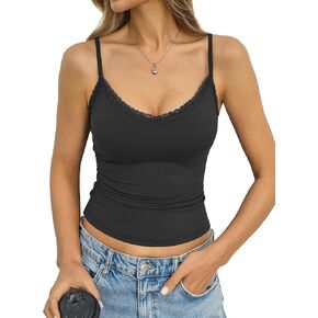 EasyGala Womens Lace Camisole Tops V Neck Spaghetti Strap Tank Top Sexy Fitted Cami Cute Going Out Summer Clothes 2026 in Saudi Arabia