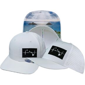 Hawaii Hat - Baseball Hat Fit - White - Laser Mesh in Saudi Arabia