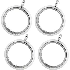 Locket Necklace, 4 Packs Stainless Steel 30mm/1.18" Diameter Glass Locket Pendant Charm, DIY Round Locket, Suitable for Women Friendship Memory Necklace in Saudi Arabia