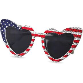Fourth of July Sunglasses for Women - American Flag Heart Sunglasses Polarized Patriotic USA Glasses for 4th of July Accessories USA Flag Classic Patriot Independence Day Party Favor in Saudi Arabia