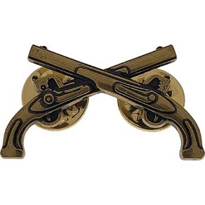Military Police MP US Army Officer Collar Device Hat Pin UP Cross Pistols Antique Gold 1 1/4" in Saudi Arabia