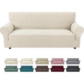Sofa Slipcover 3 Cushion Couch 71"-91" Stretch Sofa Cover,Non Slip Soft Couch Cover Washable Furniture Protector with Non Skid Foam and Elastic Bottom for Kids,Dog,Wine Red in Saudi Arabia