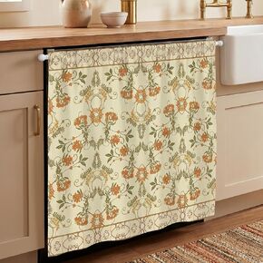 Wildflowers Dishwasher Curtain, 35" W X 39" L Cabinet Curtains Sink Skirt for Bathroom Classroom Home Rustic Drape, Flowers Under Sink Curtain Skirt for Under Desk Privacy Drape Laundry Room in Saudi Arabia