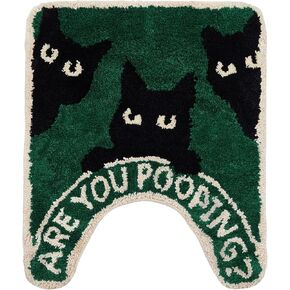 Cat Toilet Rug - are You Pooping bathmat Handmade & Premium- 24in Hypebeast Decor - Hypebeast Room - Living Room, Bedroom, Children Bedroom, Door mat - Aesthetic Decor Rugs (Cat) in Saudi Arabia
