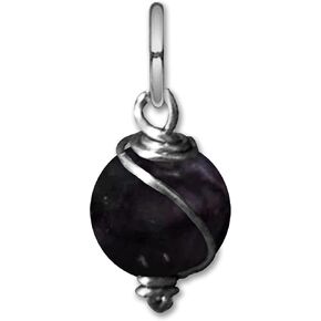 Black Sugilite 10mm Dangly Swirl Drop Pendant in Steel, Copper, Bronze, Black Iron, Titanium, Sterling Silver, 14K Gold, Rose Gold, or Black Niobium Wire (Handmade), in Saudi Arabia