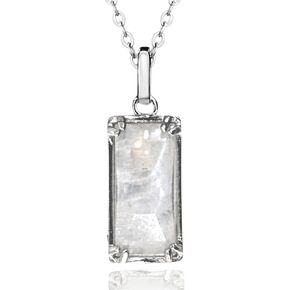 Genuine Rainbow Moonstone Necklace for Women | 925 Sterling Silver, Healing Crystal Jewelry | June Birthstone Necklace Adjustable 16"-18" Cable Chain Moonstone Pendant | Spiritual New Beginnings Gift for Women in Saudi Arabia