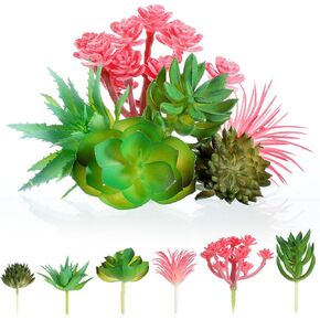 6 Pcs Succulents Artificial Faux Succulents Unpotted Green Fake Succulent Plants Small Succulent for DIY Crafting Home Wall Office Decoration (excluding pots) in Saudi Arabia