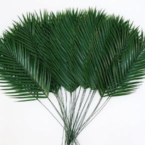 50pcs Artificial Palm Leaves 25in Large Palm Branches Faux Outdoor Plants Fake Greenery Plastic Fronds for Beach Hawaiian Party in Saudi Arabia