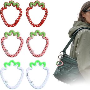 6 Pcs Keychain Cute Carabiner, Strawberry Heart Carabiner Clips, Metal Ring Spring Keychain for Backpack, Purse, Outdoor Use, Carabiner Cute Accessories in Saudi Arabia