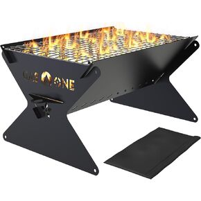 GasOne 15" Portable Charcoal Grill – Foldable BBQ Grill – Camping Grills for Backyard, Bonfire, Patio – Heavy-Duty Portable Fire Pit – Camp Cooking Gear in Saudi Arabia