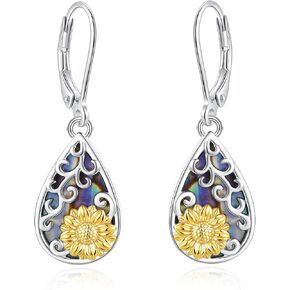 Vito 925 Sterling Silver Teardrop Earrings for Women, Moonstone Turquoise Drop Dangle Earrings Cat Snake Turtle Tree of Life Leverback Earrings Boho Jewelry Gift for Mom Wife in Saudi Arabia