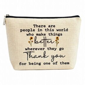 ancpeany Thank You Gifts for Womens Birthday Makeup Bag, Retirement Gift for Woman, Appreciation Gifts for Coworkers, Teachers, Principal, Nurse, Employee, College Graduation, Friendship Cosmetic in Saudi Arabia