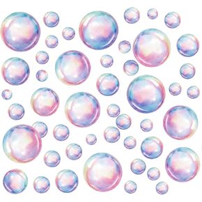 4 Sheets Bubble Wall Decals,Colorful Bubble Stickers Soap Bubbles Sticker Bathroom Decals for Bedroom Laundry Room Wall Mermaid Theme Party Under The Sea Birthday Party Decorations in Saudi Arabia