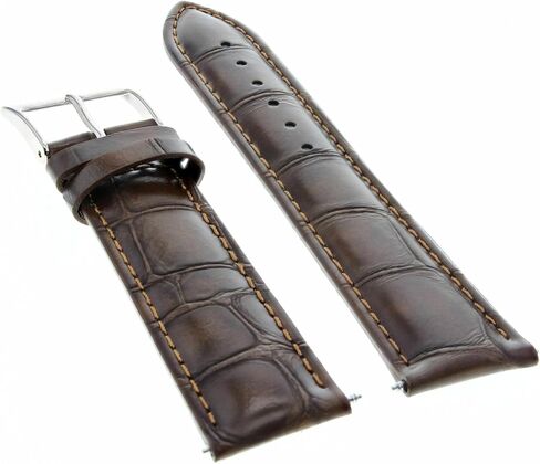 Ewatchparts 19mm Leather Watch Band Strap Compatible With Raymond Weil Taccota 5484, 5488 Dark Brown in Saudi Arabia