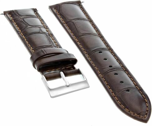 Ewatchparts 19mm Leather Watch Band Strap Compatible With Raymond Weil Taccota 5484, 5488 Dark Brown in Saudi Arabia