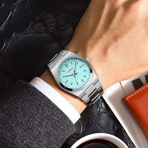 CRRJU Watches for Men,Fashion Luxury Luminous Analog Quartz Wristwatches,Business Man Calendar Watches Silver in Saudi Arabia