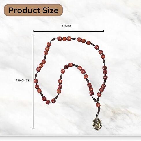 Catholica Shop Saint Anthony Wooden Beads Corded Chaplet Rosary with Antique Gold Medal. Made in Brazil in Kuwait