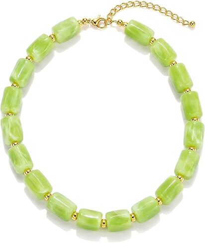 ALEXTINA Colorful Beaded Necklace for Women, Chunky Resin Statement Necklace, Acrylic Barrel Bead Necklace, Summer Vacation Jewelry, Coastal Beach Accessories in Saudi Arabia