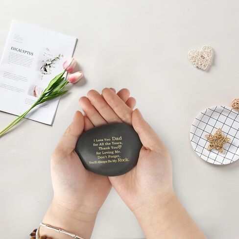 Engraved Rock Valentines Gifts for Dad Father Daddy Birthday Gifts from Daughter Son Father Stone Gifts from Kids for Birthday Christmas Retirement Anniversary Valentines Fathers Day I Love You Dad in Saudi Arabia