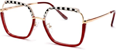 Oversized Reading Glasses for Women, TR90 Square Frame Eyeglasses Reader with Blue Light Blocking Coating Glasses in Saudi Arabia