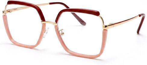 Oversized Reading Glasses for Women, TR90 Square Frame Eyeglasses Reader with Blue Light Blocking Coating Glasses in Saudi Arabia