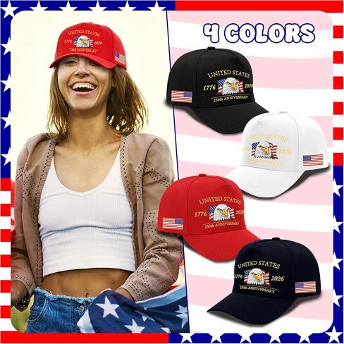 250th Anniversary USA Hat 1776-2026 American Flag Baseball Cap Anniversary American Flag Hats for Women Men in Saudi Arabia