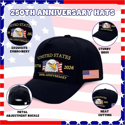 250th Anniversary USA Hat 1776-2026 American Flag Baseball Cap Anniversary American Flag Hats for Women Men in Saudi Arabia