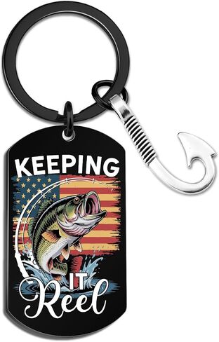Fishing Keychain Fish Keychain Father's Day Fishing Gifts for Men Funny Gifts for Fishermen Birthday Keeping It Reel in Saudi Arabia