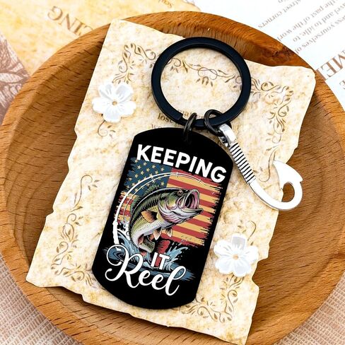Fishing Keychain Fish Keychain Father's Day Fishing Gifts for Men Funny Gifts for Fishermen Birthday Keeping It Reel in Saudi Arabia