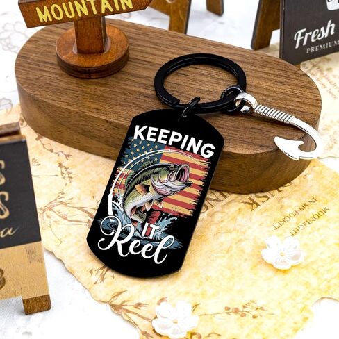 Fishing Keychain Fish Keychain Father's Day Fishing Gifts for Men Funny Gifts for Fishermen Birthday Keeping It Reel in Saudi Arabia