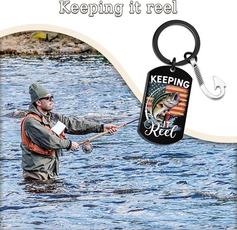 Fishing Keychain Fish Keychain Father's Day Fishing Gifts for Men Funny Gifts for Fishermen Birthday Keeping It Reel in Saudi Arabia
