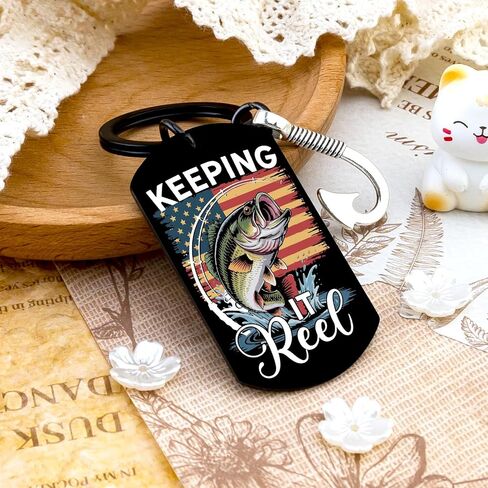 Fishing Keychain Fish Keychain Father's Day Fishing Gifts for Men Funny Gifts for Fishermen Birthday Keeping It Reel in Saudi Arabia