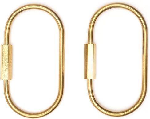 Gold Carabiner Clip, Brass Screw Lock Keychain for Car Keys, Unisex Key Ring Holder Simple Style in Kuwait