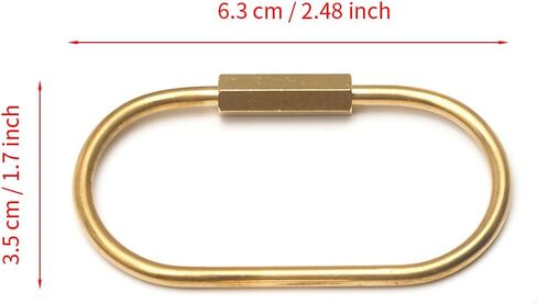 Gold Carabiner Clip, Brass Screw Lock Keychain for Car Keys, Unisex Key Ring Holder Simple Style in Kuwait