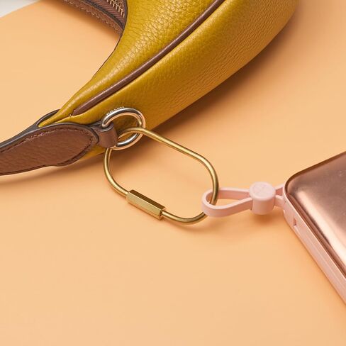 Gold Carabiner Clip, Brass Screw Lock Keychain for Car Keys, Unisex Key Ring Holder Simple Style in Kuwait