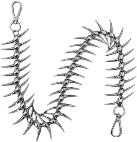 Metal Fishbone Pant Chain Punk Spike Link Pocket Chains for Wallet, Pants, Jeans - Goth Accessories for Men and Women in Saudi Arabia