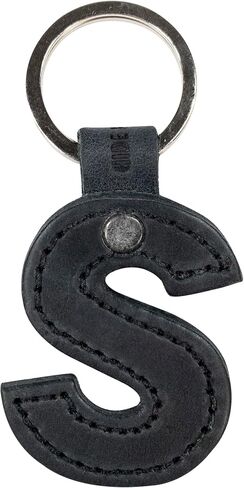 Hide & Drink, Thick Leather Alphabet Letter Keychains Handmade - Charcoal Black in Saudi Arabia