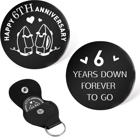 6 Year Anniversary Keepsake Gifts for Him Men 6 Years Down Forever To Go Pocket Hug Keychain for Husband Hubby 6th Anniversary Iron Gifts for Men Pocket Hug Token Iron Wedding Souvenir Coin in Saudi Arabia