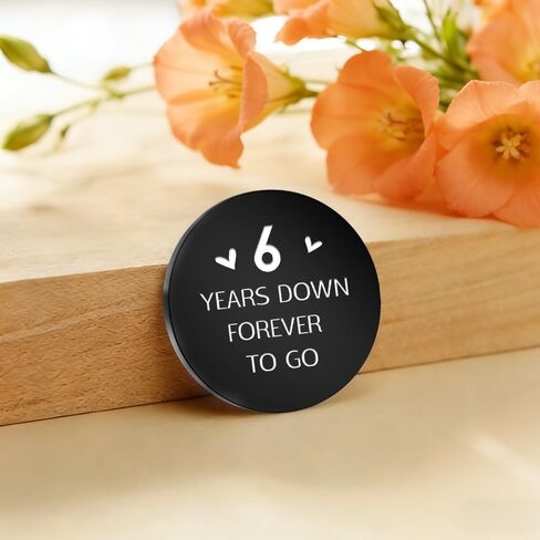 6 Year Anniversary Keepsake Gifts for Him Men 6 Years Down Forever To Go Pocket Hug Keychain for Husband Hubby 6th Anniversary Iron Gifts for Men Pocket Hug Token Iron Wedding Souvenir Coin in Saudi Arabia