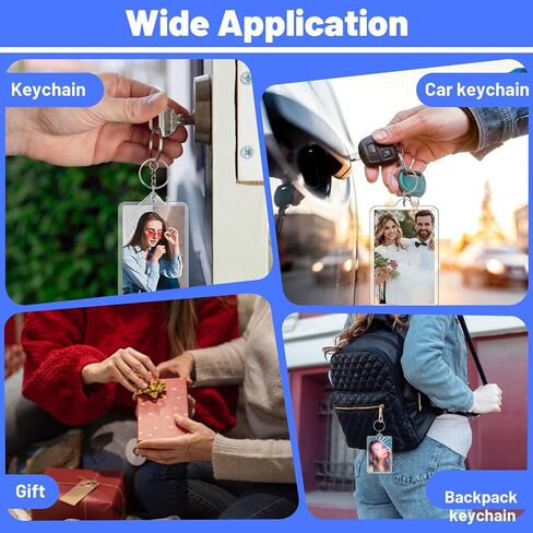 Larrel 6 Pcs Acrylic Picture Keychain Blanks, Personalized Keychain Picture Holder for DIY Craft, Fits 2.75x1.75 Inch Photos, Rectangle Custom Photo Gifts for Loved Ones in Saudi Arabia