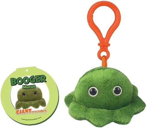 سلسلة مفاتيح GIANT MICROBES Booger Plush - تعرف على الجيوب الأنفية لديك مع مشبك حقيبة الظهر الفكاهي هذا، هدية ممتعة للعلماء والأنف والأنف والحنجرة وأي شخص يتمتع بروح الدعابة الصحية in Kuwait