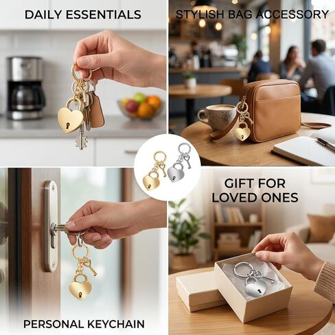 2PCS Bag Charms for Handbags, Heart Keychain, Purse Charms, Decorative Accessories for Purses, Elegant Handbag Charms, Suitable for Daily Use, Special Occasions (Silver Light Gold) in Saudi Arabia