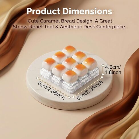 Fidget Keyboard Keychain, New Cute Caramel Bread Desktop Mini Portable Mechanical Unlocking Unzip Key Keycap Clicker for Anxiety Stress Relief in Saudi Arabia