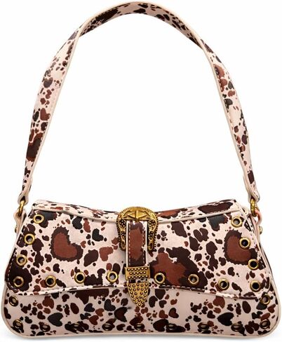 حقيبة كتف Betsey Johnson Western Print، غير جلدية، 10x5.5 بوصة، إغلاق بغطاء مغناطيسي، جيوب تنظيمية داخلية in Kuwait